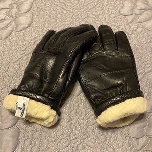 Imported Leather Sherpa Gloves